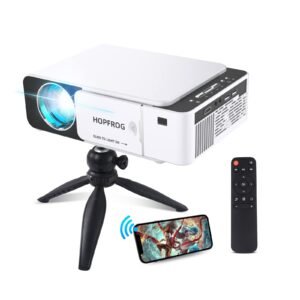 1080P Projector with WiFi Tripod Mount Bundle, Portable Phone Projecter, Proyector Portatil for Home Office Outdoor Video Projection