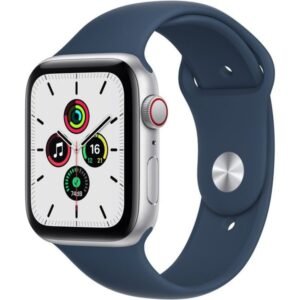 Apple Watch SE GPS+Cellular 44mm Silver Aluminium Case Abyss Blue Sport Band – Regular