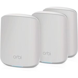 Netgear Orbi Mesh Wifi System Rbk353 Wifi 6 Mesh Router With 2 Satellite Extenders, White, Rbk353-100eus, Large